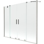 MEXEN/S - Velar Duo dvoukřídlá posuvná vanová zástěna 200 x 150, transparent, nikl kartáčovaný 896-200-000-02-97
