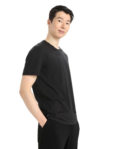 Pánské triko krátký rukáv ICEBREAKER Mens Central Classic SS Tee, Black velikost: S