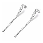 Náušnice se zirkony Juliette - chirurgická ocel, Stříbrná