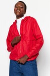 Trendyol červený vodoodpudivý kabát s kapucí