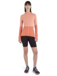 ICEBREAKER Wmns Merino 200 Realfleece™ Descender LS Zip Hoodie, Glow/Tang/Cb (vzorek) velikost: S
