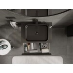 MEXEN/S - Rivel koupelnová skříňka pod umyvadlo 70 cm s deskou, 1 šuplík, reliéf , černá mat 91A20-07023-1-BFC71