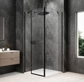 POLYSAN - GLOBE GUN METAL čtvercový sprchový kout 1000x1000, čiré sklo, levé GB1010-3415LGM