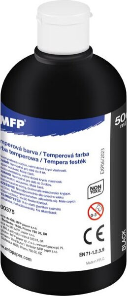 Temperové barvy 500ml černá