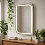 REA - Zrcadlo LED ZONE 80x60 BRUSH NICKEL HOM-00301