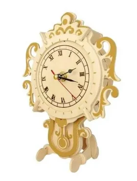 Woodcraft Dřevěné 3D puzzle hodiny na stojánku