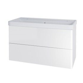 MEREO - Siena, koupelnová skříňka s keramickým umyvadlem 101 cm, bílá lesk CN4122