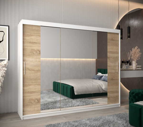 Šatní skříň Abi T2 Barva korpusu: Bílá, Rozměry: 250 cm, Dveře: Dub sonoma