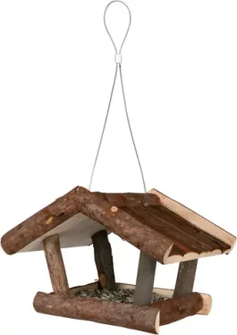 TRIXIE Závěsné krmítko pro ptáky / Krmítko / dřevo s kůrou / 32 x 23 x 20 cm (TX-5567)