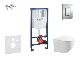 GROHE - Rapid SL Set předstěnové instalace, klozetu Gaia a sedátka softclose, tlačítko Skate Cosmpolitan, chrom SANI11BA1105