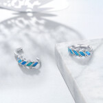 LUNICA Stříbrné náušnice OPÁLOVÉ KROUŽKY 0666