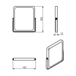 Gedy - MIDORI kosmetické zrcátko na postavení, 162x185, oboustranné, černá/bambus 2106