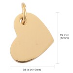 Přívěsek z nerezové oceli - zlatý - srdce - 10 x 12 x 1 mm - 1 ks