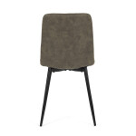 Židle jídelní, zelená látka cowboy, nohy černý kov