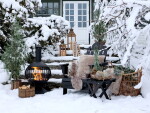 Chic Antique Lucerna Nature Décor Menší, přírodní barva, sklo, dřevo, kov