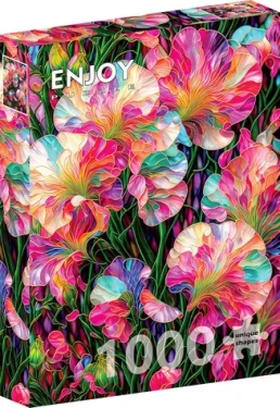 ENJOY Puzzle Vitráž s hrachorovými květy
