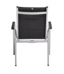 KETTLER BASIC PLUS PADDED stohovatelné, hliníkové křeslo - stříbrná / antracit