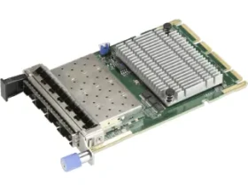 Supermicro AOC-ATG-I4SM / Síťová karta / 4x 10GbE SFP+ / OCP3 / AIOM 0,5U / Intel X710-BM2 (Fortville) (AOC-ATG-I4SM-O)
