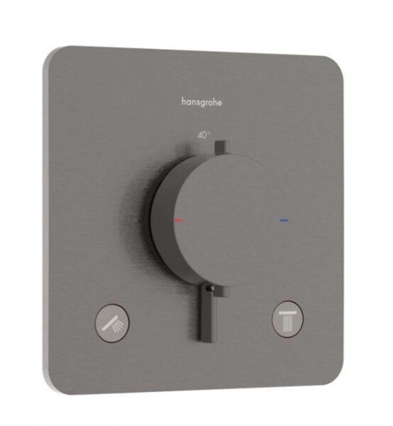 HANSGROHE - Ecostat Comfort Q Termostatická baterie pod omítku, pro 2 spotřebiče, kartáčovaný černý chrom 33713340