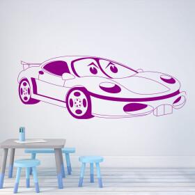 Samolepka Dětské autíčko Porsche Barva: fialová, Velikost: 100 x 44 cm