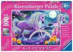 Puzzle Zářící jednorožec 100 dílků