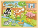 GOKI Dřevěné puzzle Život na farmě