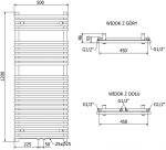 MEXEN Sol otopný žebřík/radiátor 1200 500 mm, 569 bílá W125-1200-500-00-20