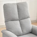 Relaxační křeslo, manuální ovládání, světle šedá látka