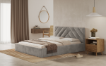 FRONTI Postel PRATO 120x200 světlešedá s úložným prostorem