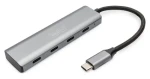 Digitus USB-C 4-Port stříbrná / USB hub / 4x USB-C 3.2 Gen 1 / hostitelský port USB-A (DA-70246)