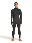 Pánské merino tričko s dlouhým rukávem ICEBREAKER Mens 260 ZoneKnit LS Half Zip, Jet Heather velikost: M