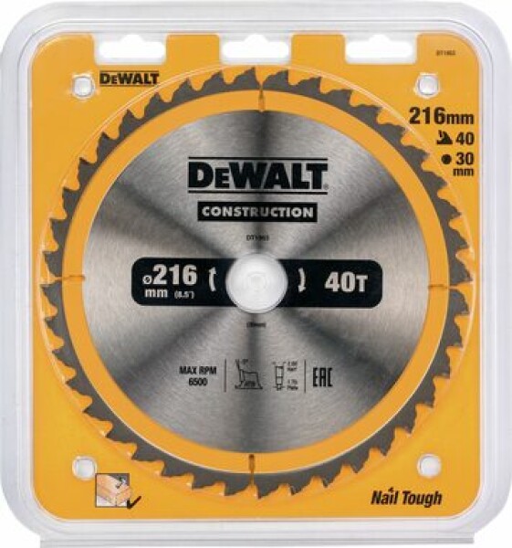 DeWALT DT1953 Pilový kotouč 216 x 30 mm, 40 zubů