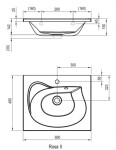 RAVAK - Rosa II Umyvadlo 60x49 cm, s 1 otvorem pro baterii, bílá XJ201160000