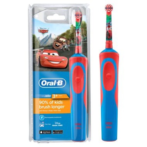 Oral-B Vitality 100 Kids Cars červená / elektrický zubní kartáček / 1x hlavice / nabíjecí stojánek / od 3 let (Vitality 100 Kids Cars)