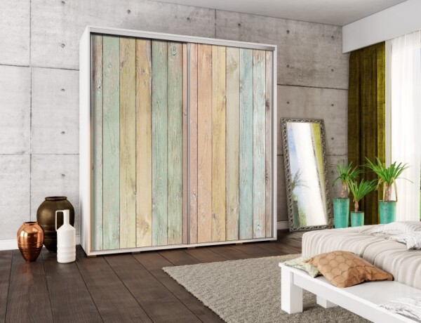 FRONTI Šatní skříň PENELOPA 205 Pastelové dřevo 7019