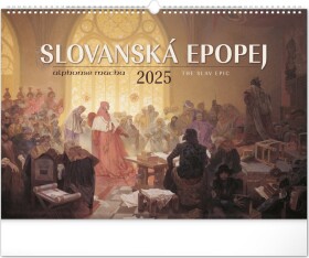 Kalendář 2025 nástěnný: Slovanská epopej Alfons Mucha, 48 33 cm
