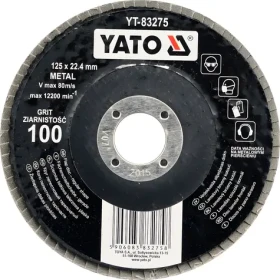 YATO Lamelový brusný kotouč na kov / Brusný kotouč / 125 x 22,4 mm / Zrnitost P120