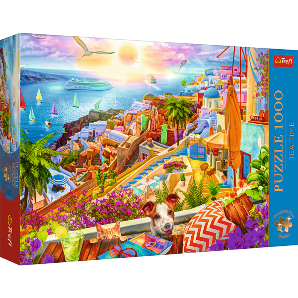 Puzzle Premium 1000 dílků - Tea Time: Santorini