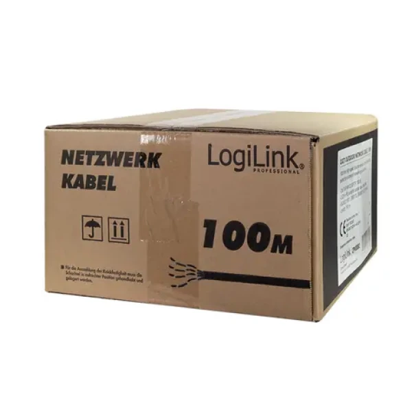 LogiLink / Zemní síťový kabel / Cat7 S/FTP / AWG23 / 100 m / černá (CPV0082)