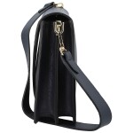 Luxusní dámská kožená kabelka na rameno Elizza, tmavě modrá