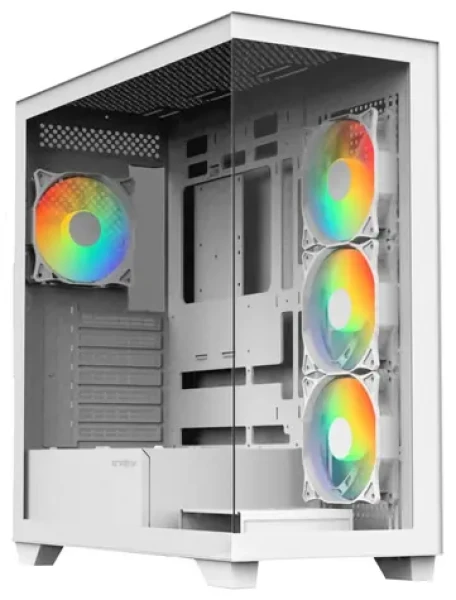 BitFenix Ceto bílá / PC skříň / ATX / 4x 120 mm FRGB / 2x USB 3.0 / USB-C / bez zdroje / průhledná bočnice (BFC-CET-500-WWGSW-4F)