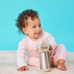 B.box 1339 Termoska na pití s brčkem 350 ml - béžová