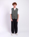 Taion Unisex Military Zip V-Neck Down Vest OLIVE L