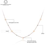 Ocelový náhrdelník se zirkony Susan Gold - hvězdy, chirurgická ocel, Zlatá 40 cm + 5 cm (prodloužení)