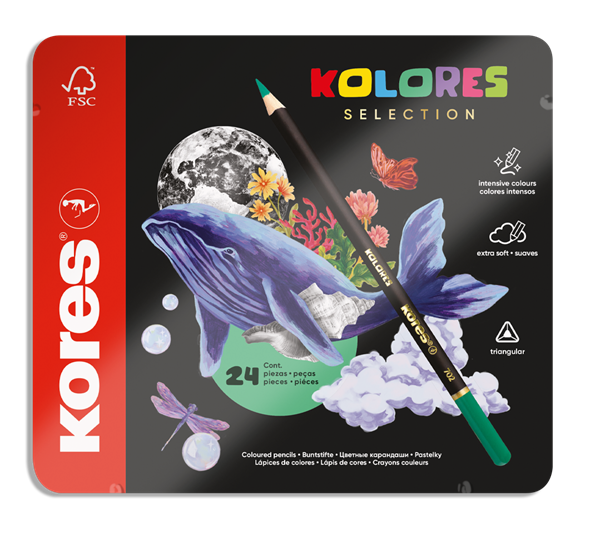 Kores Trojhranné pastelky Kolores Selection - 24 barev