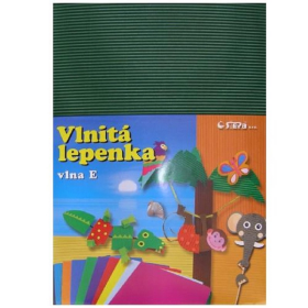 Vlnitá lepenka B4 zelená tmavá - rovná vlna, 10ks