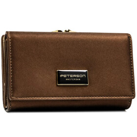 Stylová dámská koženkovo-kožená peněženka Peterson Wade, hnědá