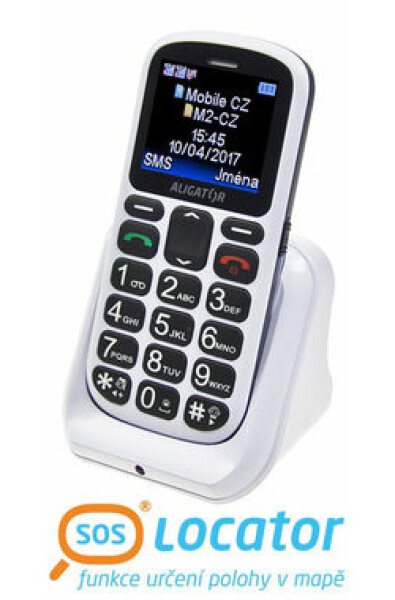 Aligator A321 Senior bílo-šedá / CZ / 1.8 / Dual-SIM / microSD (A321WT)