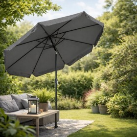 Velký zahradní slunečník s naklápěním - 300 cm Tmavě šedá
