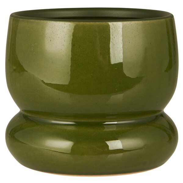 Ib Laursen Keramický obal na květiny Firenze Green Ø 14 cm, zelená barva, keramika